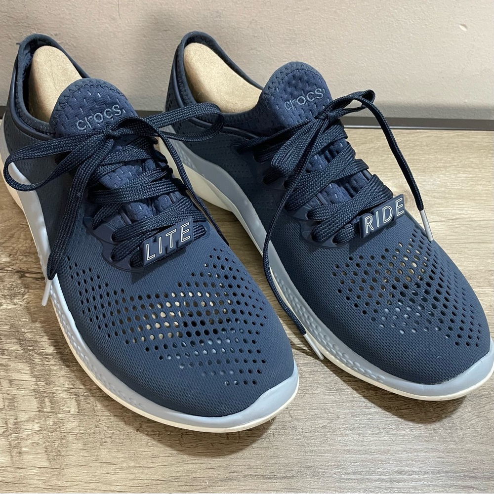 Men's CROCS Navy Blue LITE RIDE 360 Pacer ATHLETIC Water Fishing SHOES  10